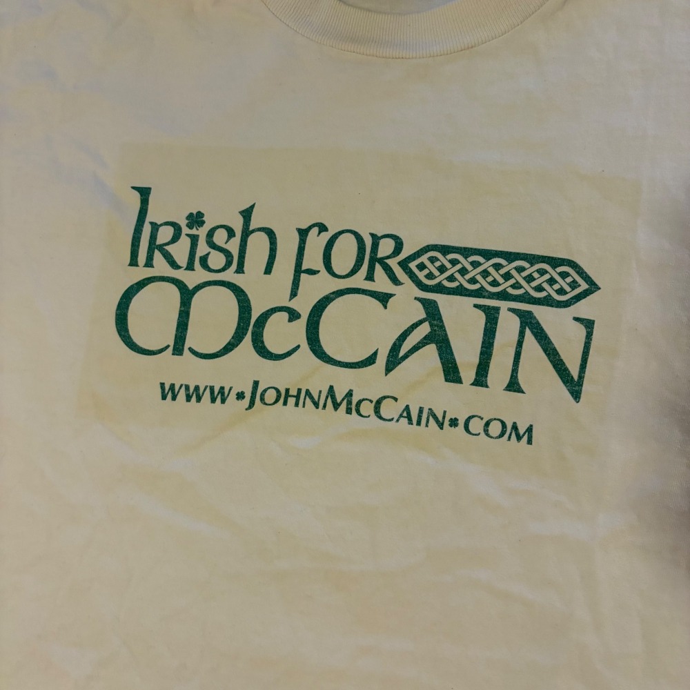 Vintage Bayside Irish For John McCain Promotional T Shirt Adult Large - Picture 4 of 10